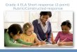 Grade 4 ELA Short-response (2-point)  Rubric/Constructed-response