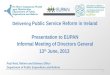 Delivering  Public Service Reform in Ireland Presentation to EUPAN