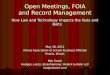 Open Meetings,  FOIA and Record Management