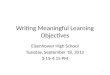 Writing Meaningful Learning Objectives