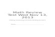 Math Review Test Wed Nov 13, 2013