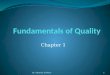 Fundamentals of Quality