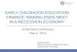 Early Childhood Education Finance: Making Ends Meet in a Recession Economy