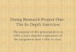 Doing  Research Project  One:  The In-Depth Interview