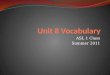 Unit  8  Vocabulary