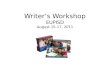 Writer’s Workshop EUPISD August 15-17, 2011
