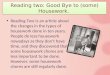 Reading two: Good Bye to (some) Housework