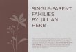 Single-Parent Families By: Jillian Herb