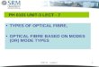 TYPES OF OPTICAL FIBRE,  OPTICAL FIBRE BASED ON MODES (OR) MODE TYPES