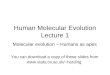 Human Molecular Evolution Lecture 1