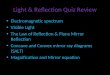 Light & Reflection Quiz Review