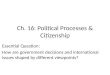 Ch. 16: Political Processes & Citizenship