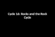 Cycle 16: Rocks and the Rock Cycle