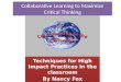 Collaborative Learning to Maximize Critical Thinking