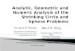 Analytic, Geometric and Numeric Analysis of the Shrinking  Circle  and Sphere Problems