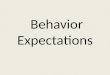 Behavior Expectations
