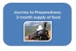 Journey to Preparedness :  3-month supply of food