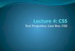 Lecture 4: CSS