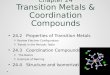 Chapter 24 Transition Metals & Coordination Compounds