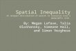 Spatial Inequality An unequal distribution of wealth or resources over a geographic area