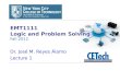 EMT1111  Logic and Problem Solving Fall 2012