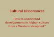 Cultural  Dissonances How to understand  developments in Afghan culture from a Western viewpoint?