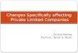 Changes Specifically affecting  Private Limited Companies