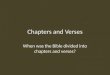 Chapters and Verses