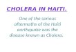 One  of the serious aftermaths of the Haiti earthquake was the disease known as Cholera