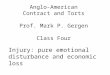 Anglo-American Contract and Torts Prof. Mark P.  Gergen Class Four