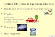 Lecture 18: Crises in Emerging Markets