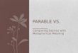 Parable vs. _______