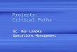 Projects: Critical Paths