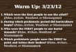 Warm Up: 3/23/12
