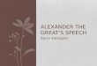 Alexander the great’s speech