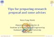 Tips  for preparing research proposal and some advises