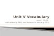 Unit V Vocabulary