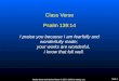 Class Verse Psalm 139:14