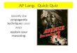 AP Lang:  Quick Quiz