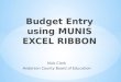 Budget Entry using MUNIS EXCEL RIBBON