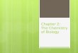 Chapter 2:  The Chemistry of Biology