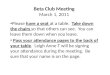 Beta Club Meeting March 1, 2011