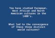 You have studied European, West African and North American cultures in the 1400’s