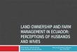 Land ownership and farm management in Ecuador :  perceptions of husbands and wives