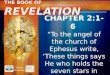 CHAPTER  2:1-6 “To the angel of the church of Ephesus write,