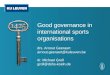 Good governance in international sports  organisations