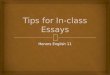 Tips for In-class Essays