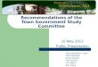 Recommendations of the Town Government Study Committee