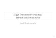 High frequency trading:  Issues and evidence