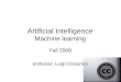 Artificial Intelligence  Machine learning
